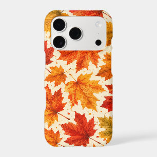 Autumn Maple Leaves Pattern Fall Orange Red Leaf