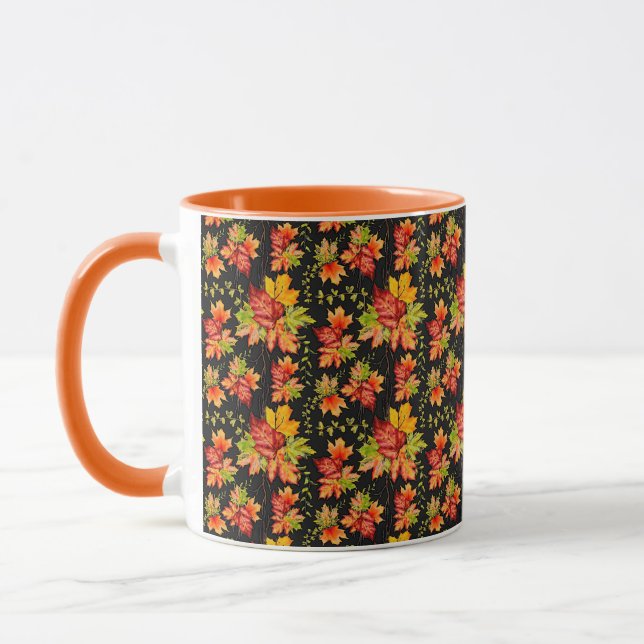 Autumn maple leaves pattern  mug (Left)