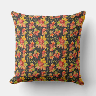 Autumn maple leaves pattern outdoor pillow