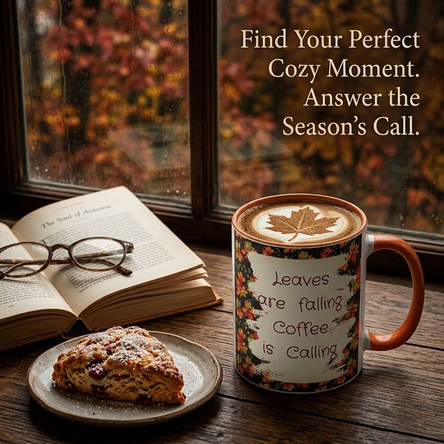 Autumn maple leaves pattern quote mug (Creator Uploaded)