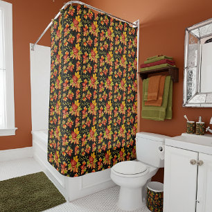 Autumn maple leaves pattern shower curtain