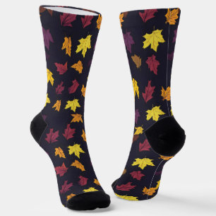 Autumn Maple Leaves Pattern Socks