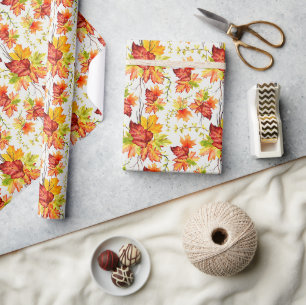 Autumn maple leaves pattern  wrapping paper