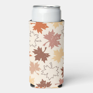 Autumn maple leaves, thanksgiving design seltzer can cooler