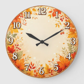 Autumn Maple Leaves Wall Clock