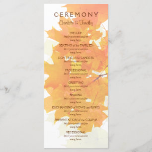 Autumn Maple Leaves Wedding Program