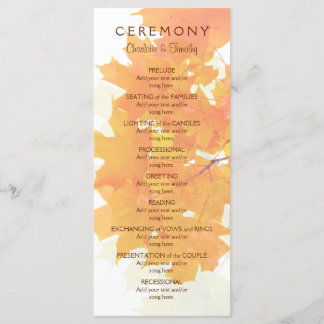 Autumn Maple Leaves Wedding Program