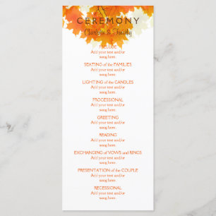 Autumn Maple Leaves Wedding Program