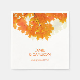 Autumn Maple Leaves Wedding Wedding Napkin