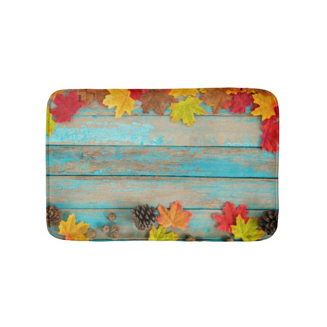 Autumn Maple: Pinecone Nature Frame. Bath Mat (Front)