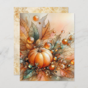 Autumn Maple Pumpkin Scrapbook Paper