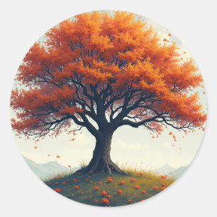 autumn maple tree sticker