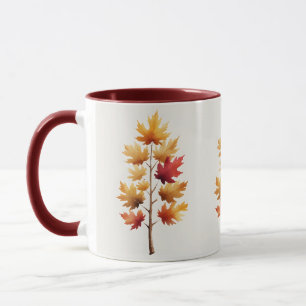 Autumn Maple Tree Watercolor Mug