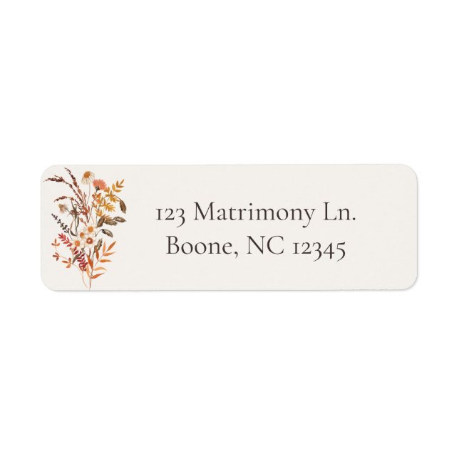 Autumn Meadow Floral Return Address Labels (Front)