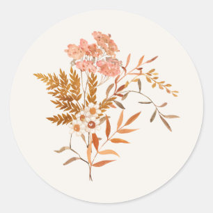 Autumn Meadow Floral Sprig Wedding Sticker