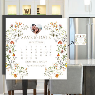 Autumn Meadow Flower Save the Date Photo Magnet