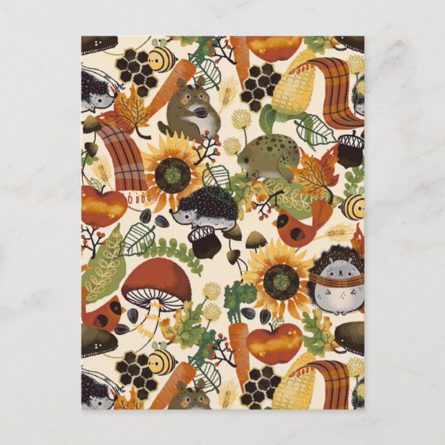 Autumn Medley Pattern Postcard (Front)