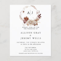 Autumn Monogram Wedding Invitation 