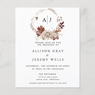 Autumn Monogram Wedding Invitation 