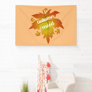 Autumn mood typography maple leaves banner