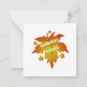 Autumn mood typography maple leaves card
