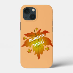 Autumn mood typography maple leaves iPhone 13 mini case
