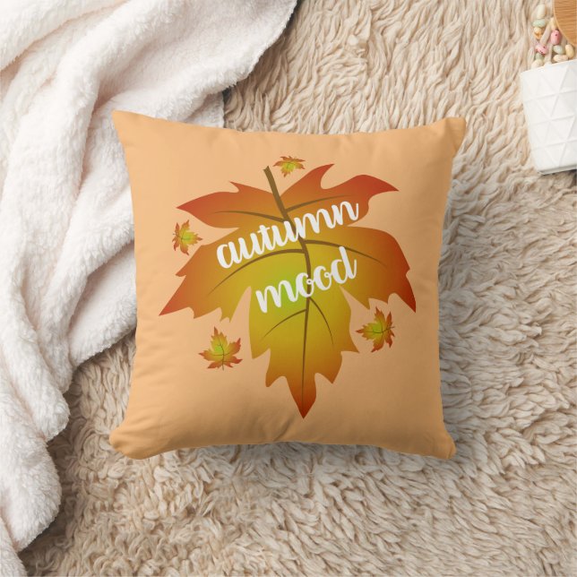 Autumn mood typography maple leaves  cushion (Blanket)