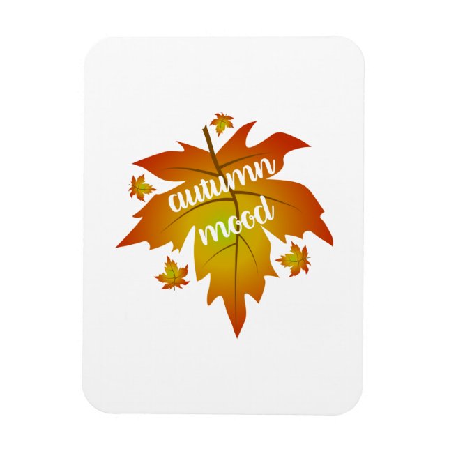 Autumn mood typography maple leaves   magnet (Vertical)