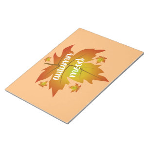 Autumn mood typography maple leaves notepad