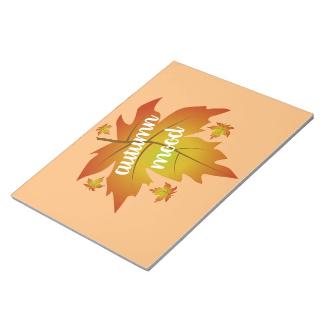 Autumn mood typography maple leaves  notepad (Angled)