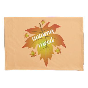 Autumn mood typography maple leaves pillowcase