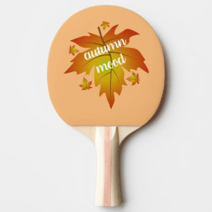 Autumn mood typography maple leaves ping pong paddle
