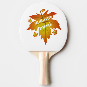 Autumn mood typography maple leaves ping pong paddle
