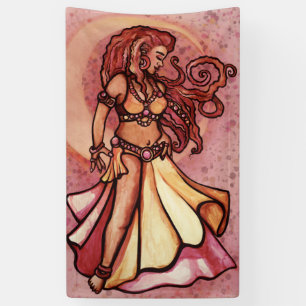 Autumn Moon Belly Dancer Goddess Banner