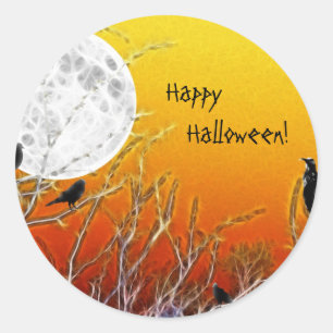 Autumn Moon Classic Round Sticker