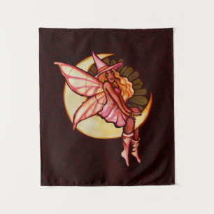 Autumn Moon Fairy Witch Daisy Artwork MoonChild Tapestry
