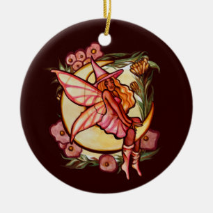 Autumn Moon Fairy Witch Fall Fairies               Ceramic Ornament