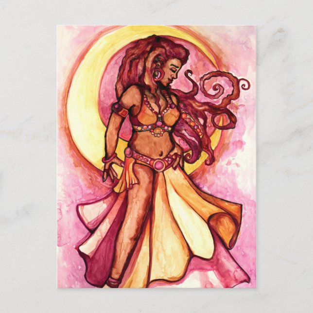 Autumn Moon Goddess Belly Dancer Postcard (Front)