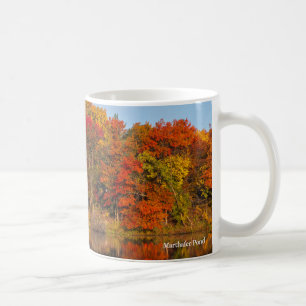 autumn morning at marthaler park and pond coffee mug