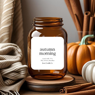 Autumn Morning Candle Label   Minimalist Fall 