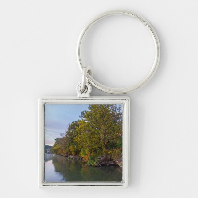 Autumn Morning Lake Springfield Key Ring (Front)