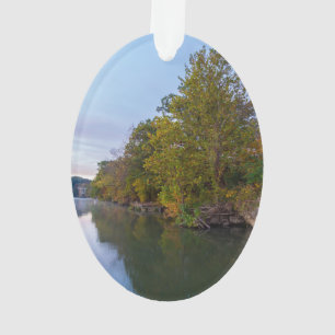 Autumn Morning Lake Springfield Ornament