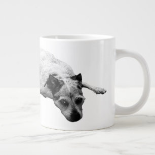 Autumn Morning with Restful Pup Large Coffee Mug