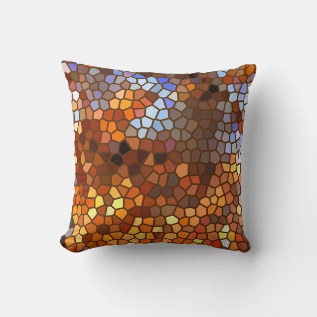 Autumn Mosaic Abstract Cushion (Front)