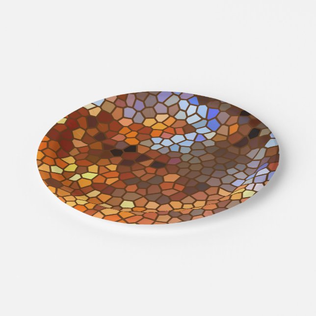 Autumn Mosaic Abstract Paper Plate (Angled)