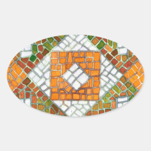 AUTUMN MOSAIC Oval Stickers