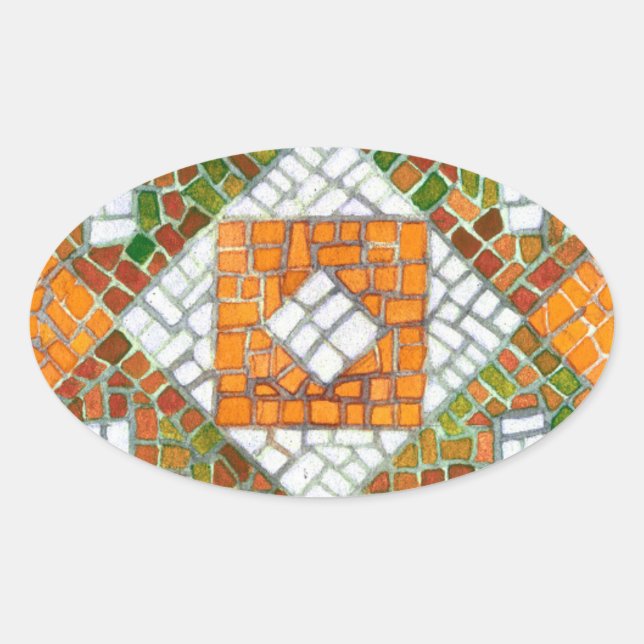 AUTUMN MOSAIC Oval Stickers (Front)