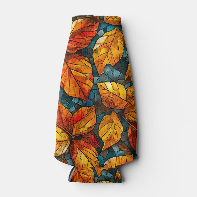 Autumn mosaic pattern bottle cooler (Front)