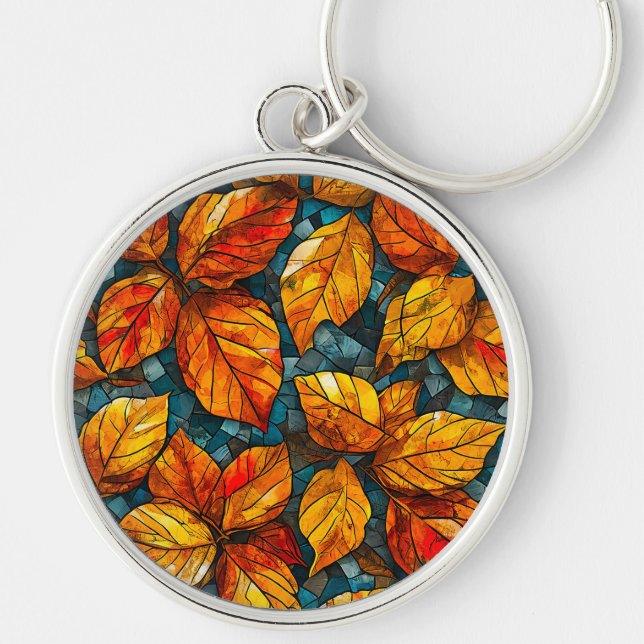 Autumn mosaic pattern key ring (Front)