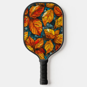 Autumn mosaic pattern pickleball paddle